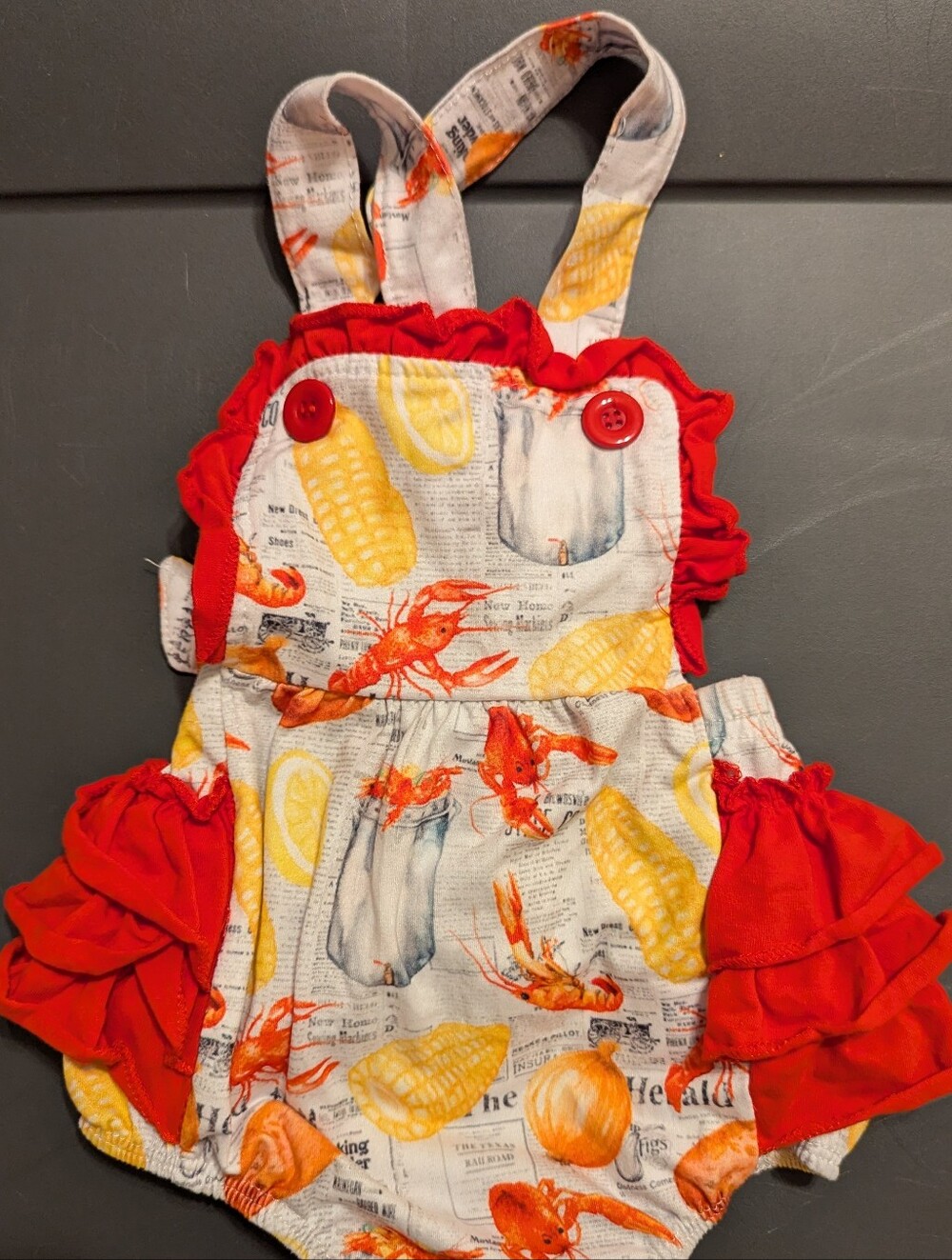 Crawfish Boil Ruffle Romper